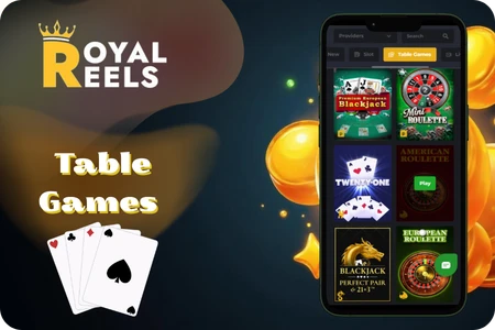 Royal Reels app table games